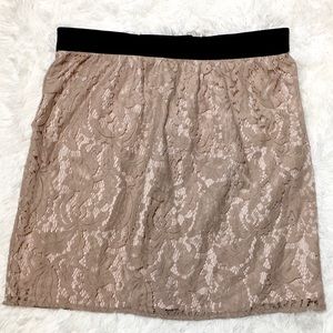 LOFT Blush Colored Lace Mini Skirt